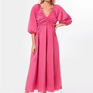 NWT SZ XS Tuckernuck Hyacinth House Gia Dress in Barbie Pink